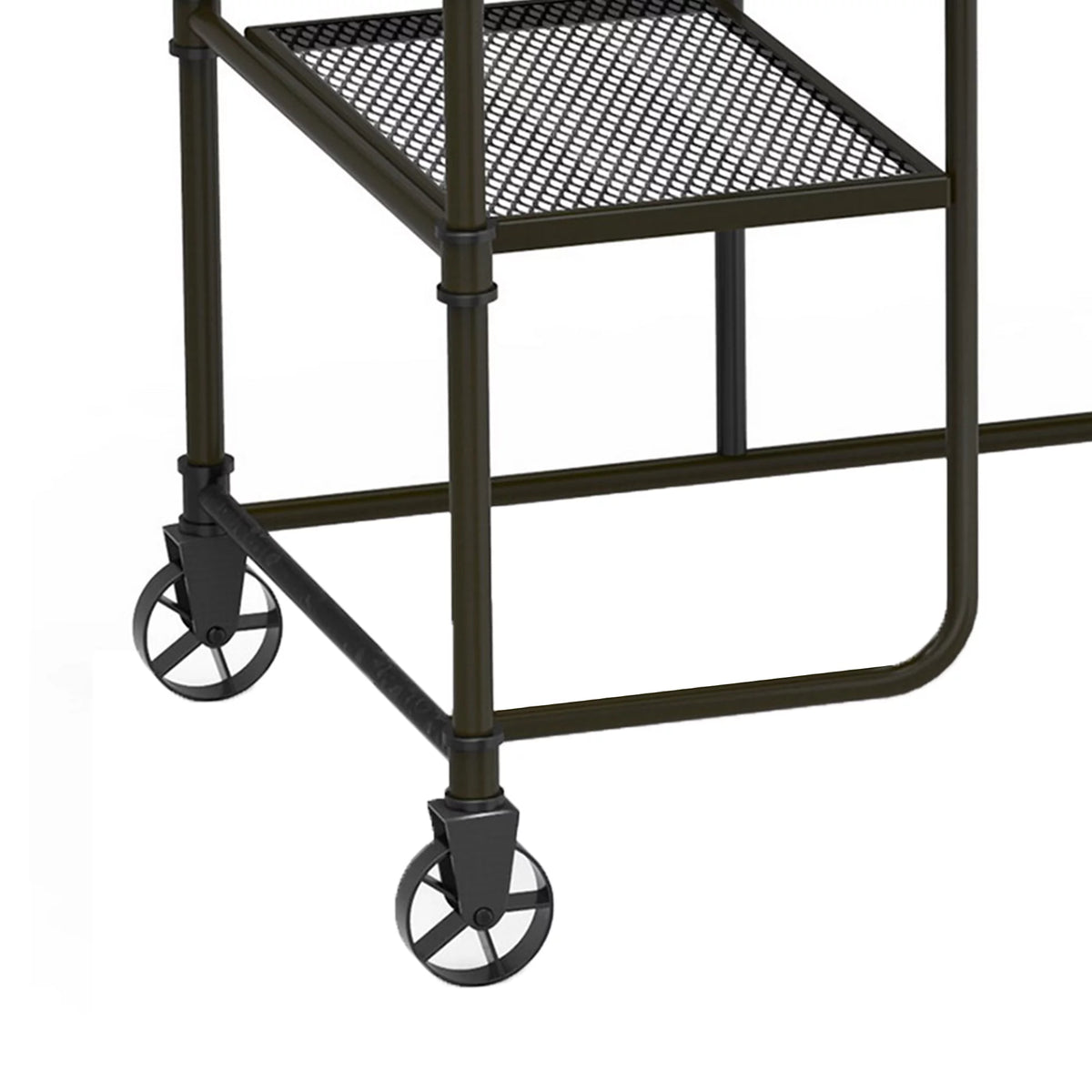 Industrial Metal Writing Desk with Wooden Top L77516