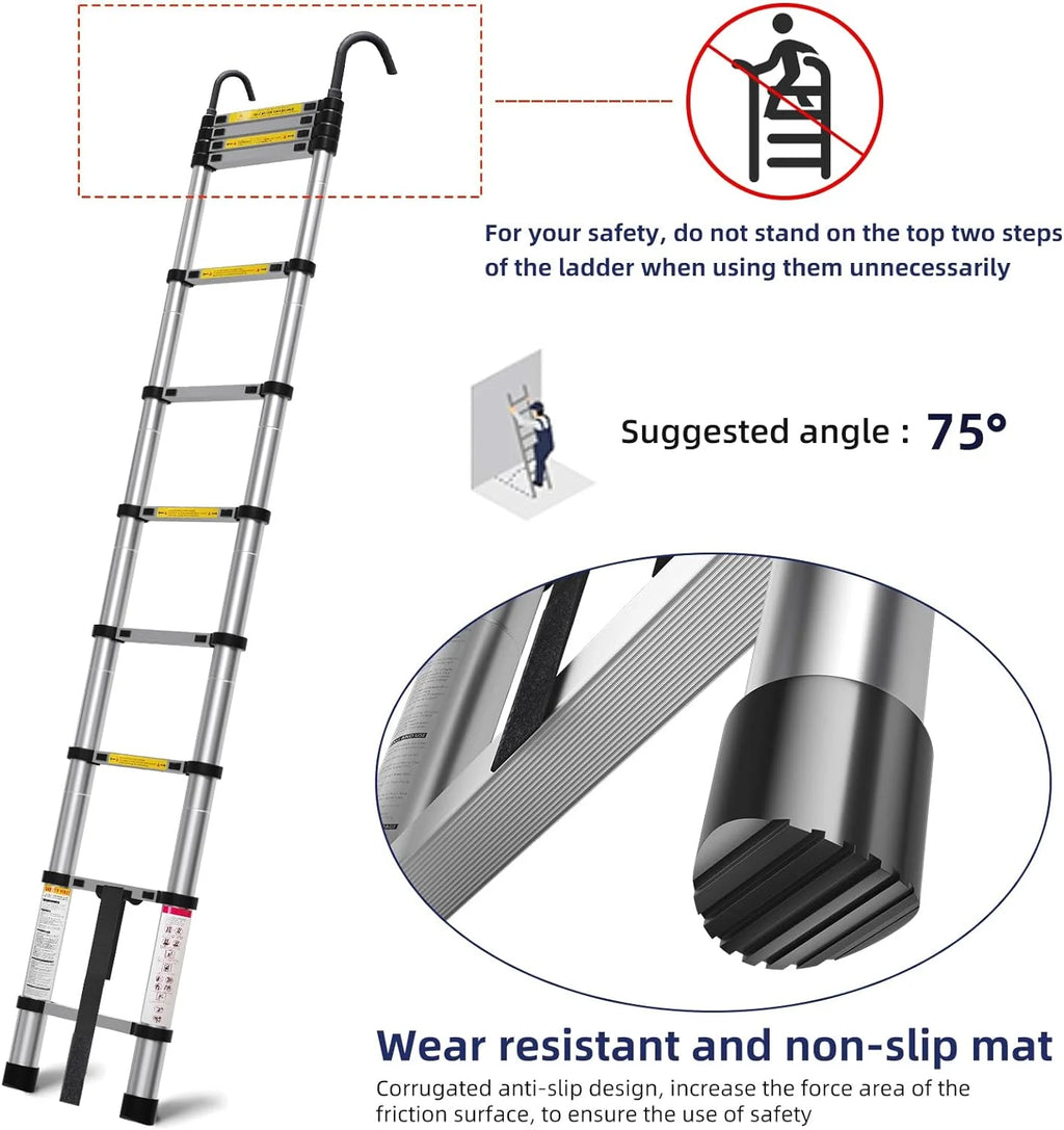 10.5ft Aluminum Telescoping Ladder with Hook T42799