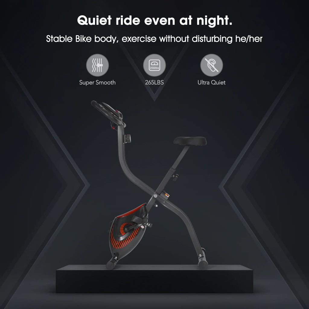 Folding Stationary Exercise Bike with LCD Monitor A873