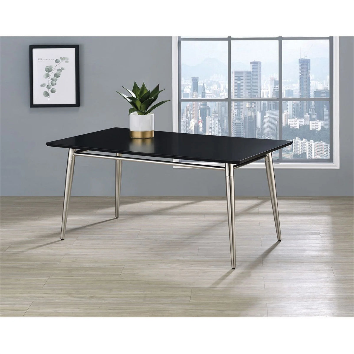 Rectangle Coffee Table with Engineered Wood Black Top B1716