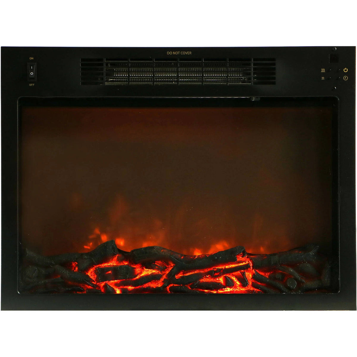 Mahogany Fireplace Mantel with Electronic Fireplace Insert N78429