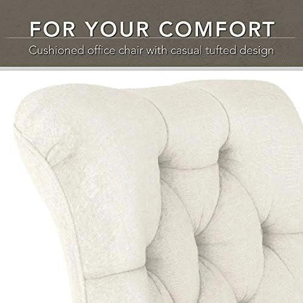 Light Gray Fabric Mid Back Tufted Office Chair O292944