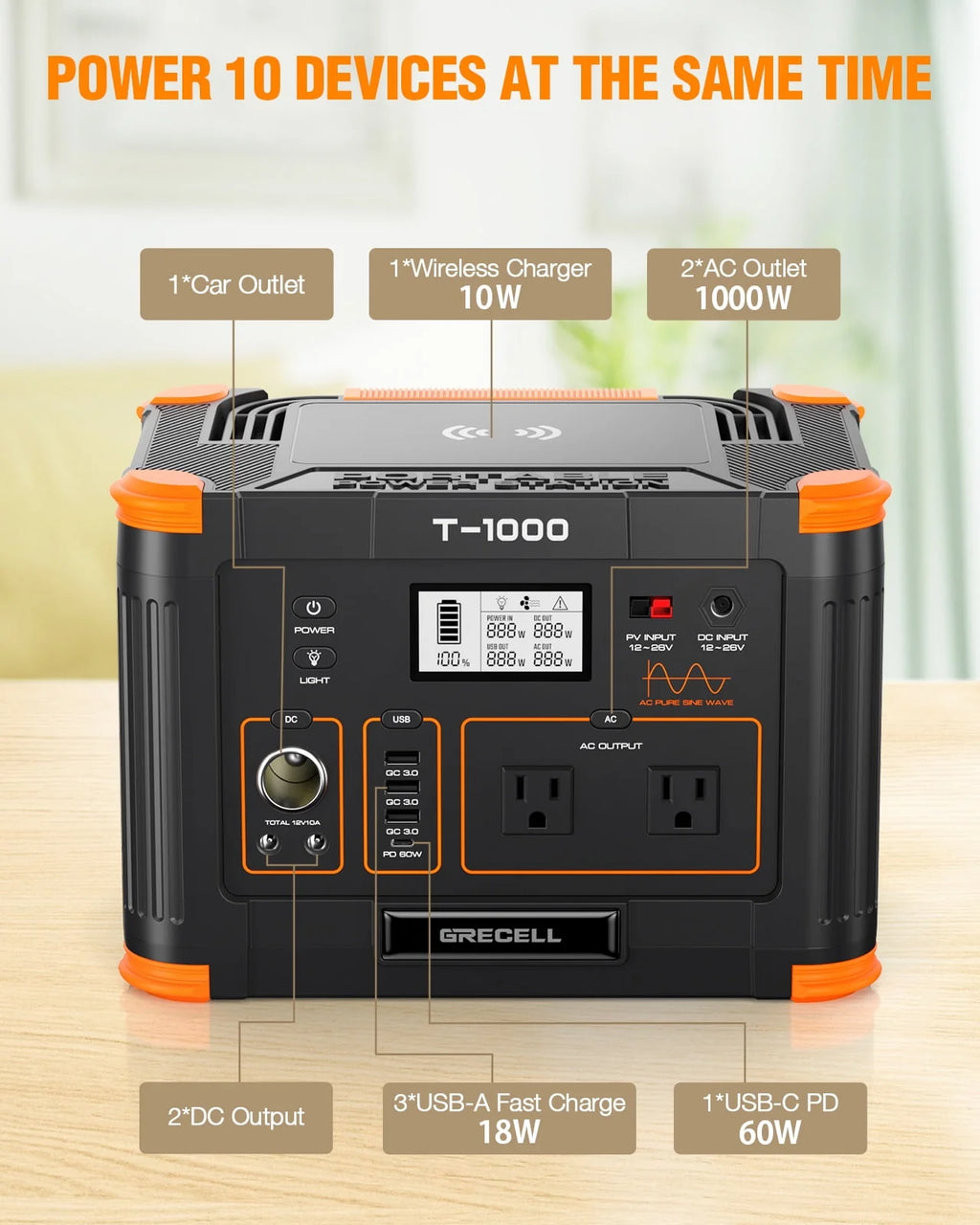 1000W 999Wh Portable Power Station Z24733