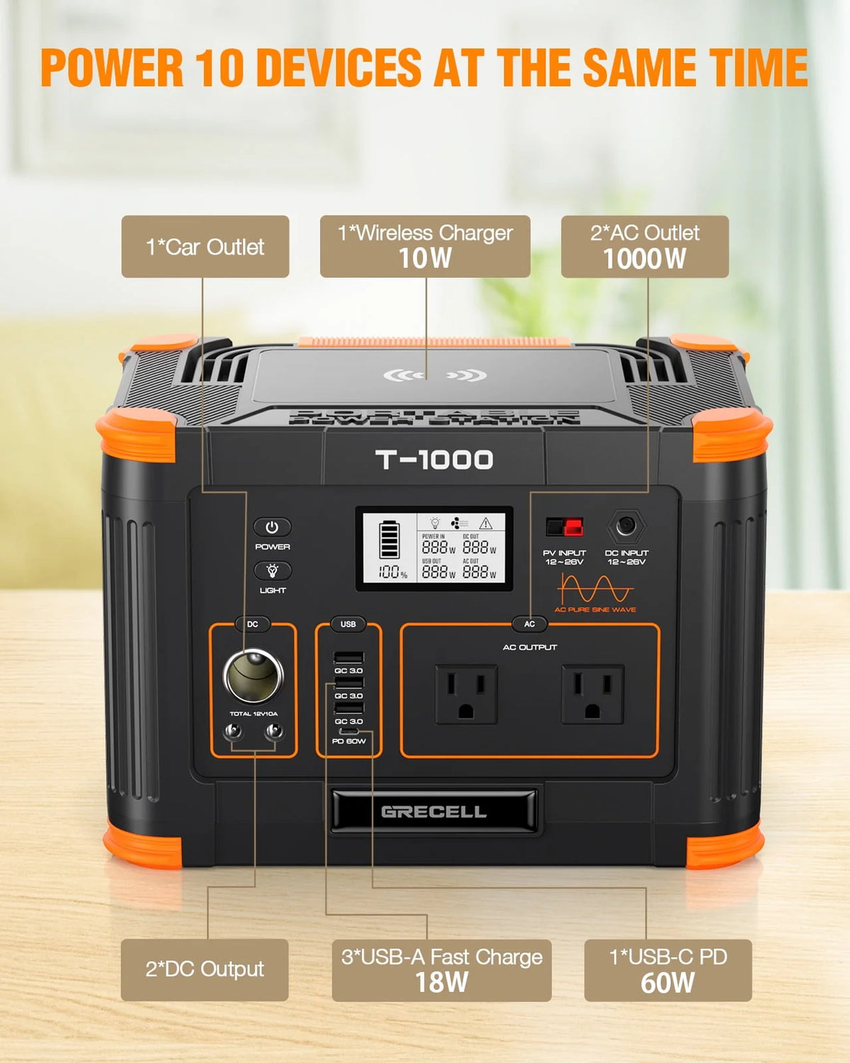 1000W 999Wh Portable Power Station Z24733