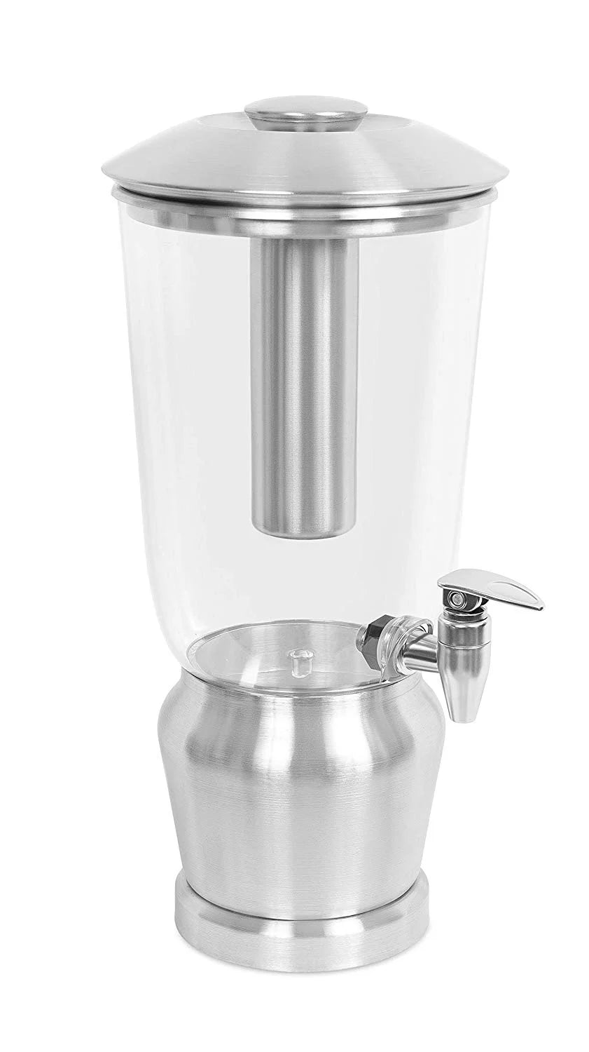 1.5 Gallon Stainless Steel Beverage Dispenser with Ice Container, Stand & Spigot G8978