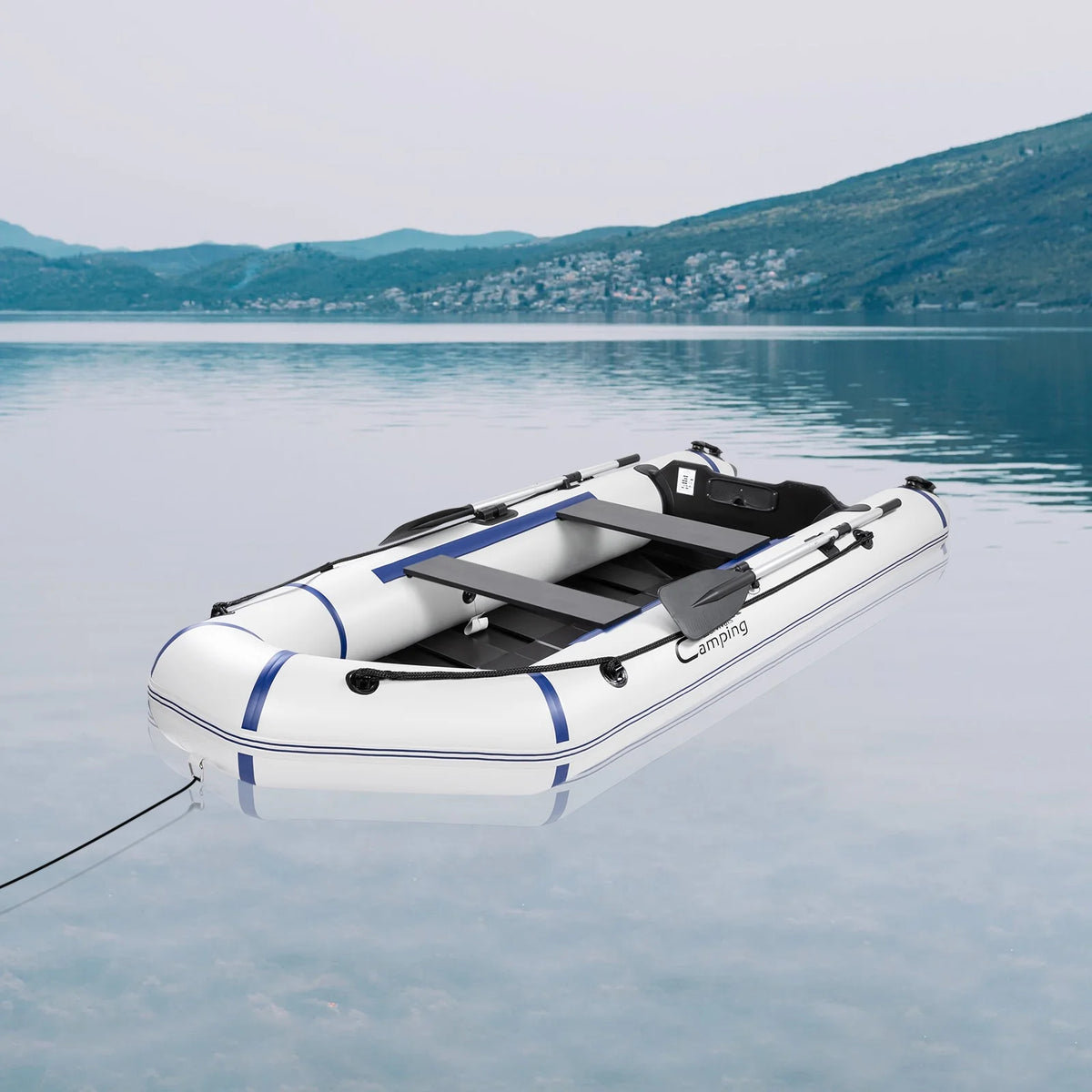 10ft Inflatable Boat, Gray/White H12881