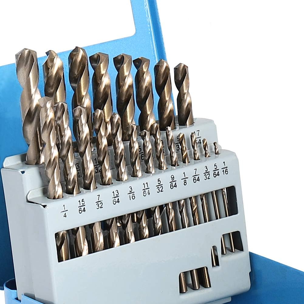 115Pcs M35 High Speed Steel Twist Drill Bit Set with Metal Indexed Storage Case W147
