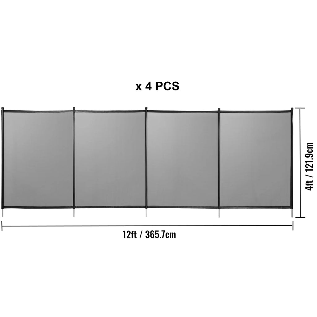 Black 4 x 48 ft Removable Pool Fence Mesh S5434