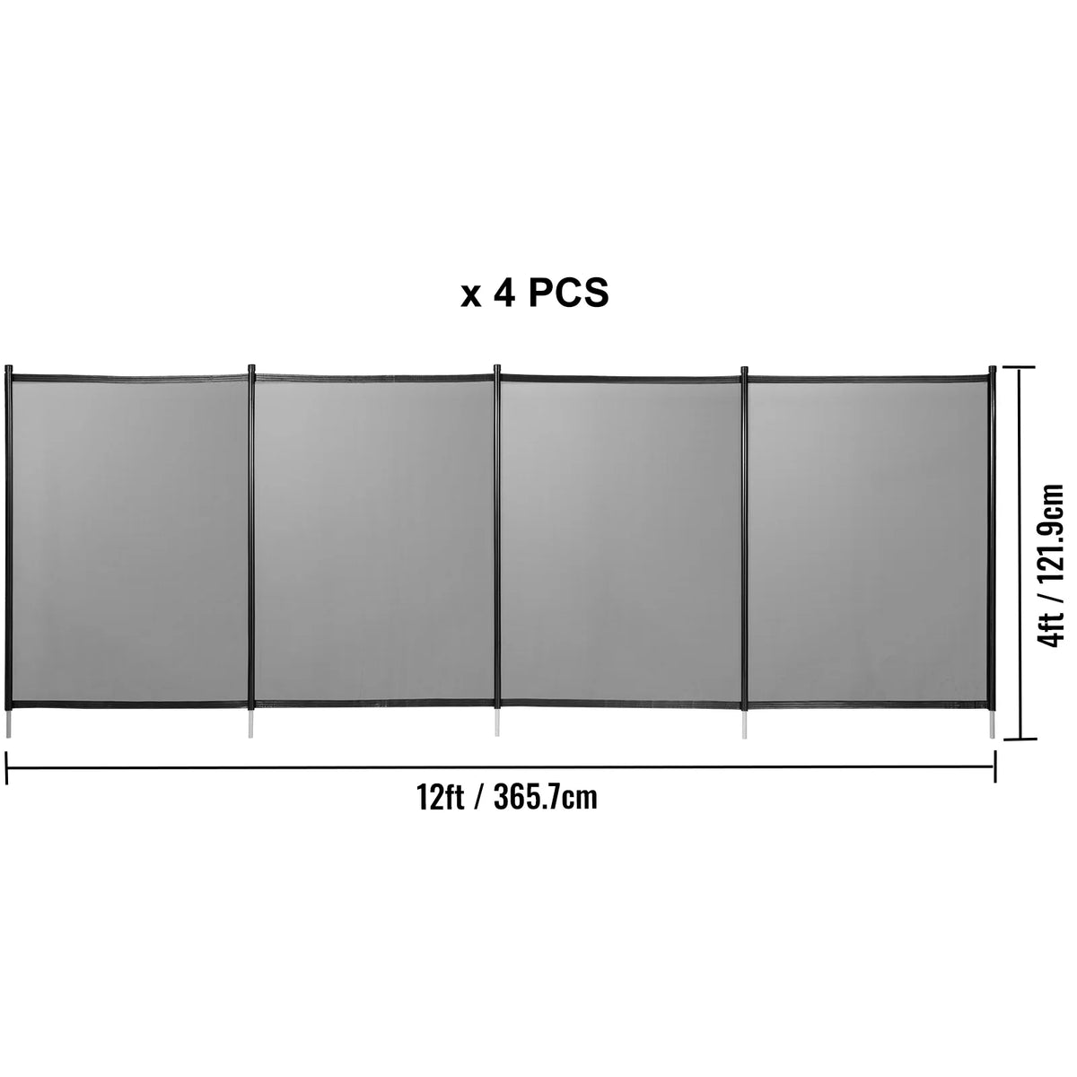 Black 4 x 48 ft Removable Pool Fence Mesh S5434
