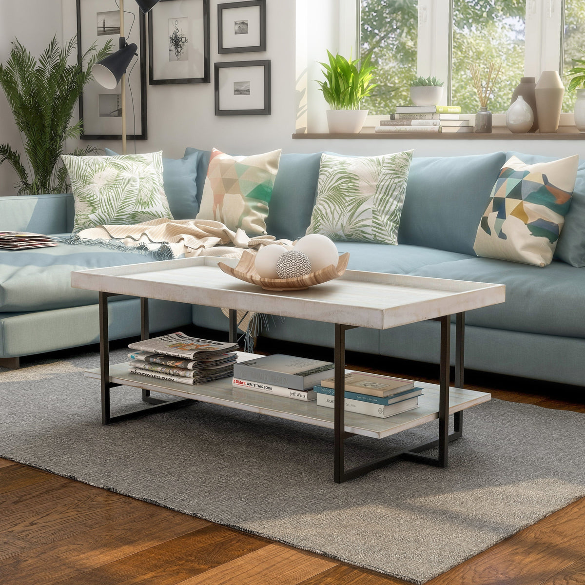 47-inch Metal 1-Shelf Coffee Table M89667