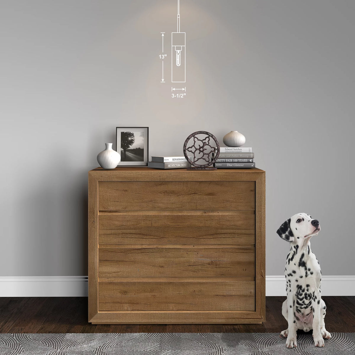 1-Light Pendant with Milk White Glass Shade E442169