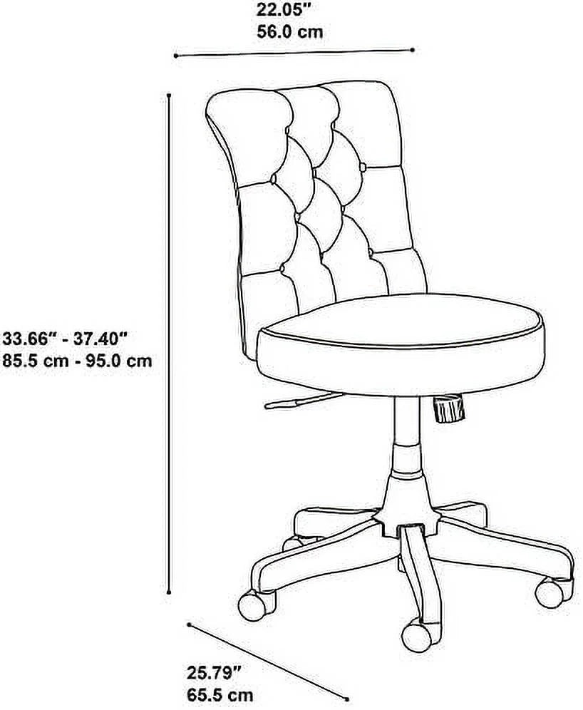 Light Gray Fabric Mid Back Tufted Office Chair O292944