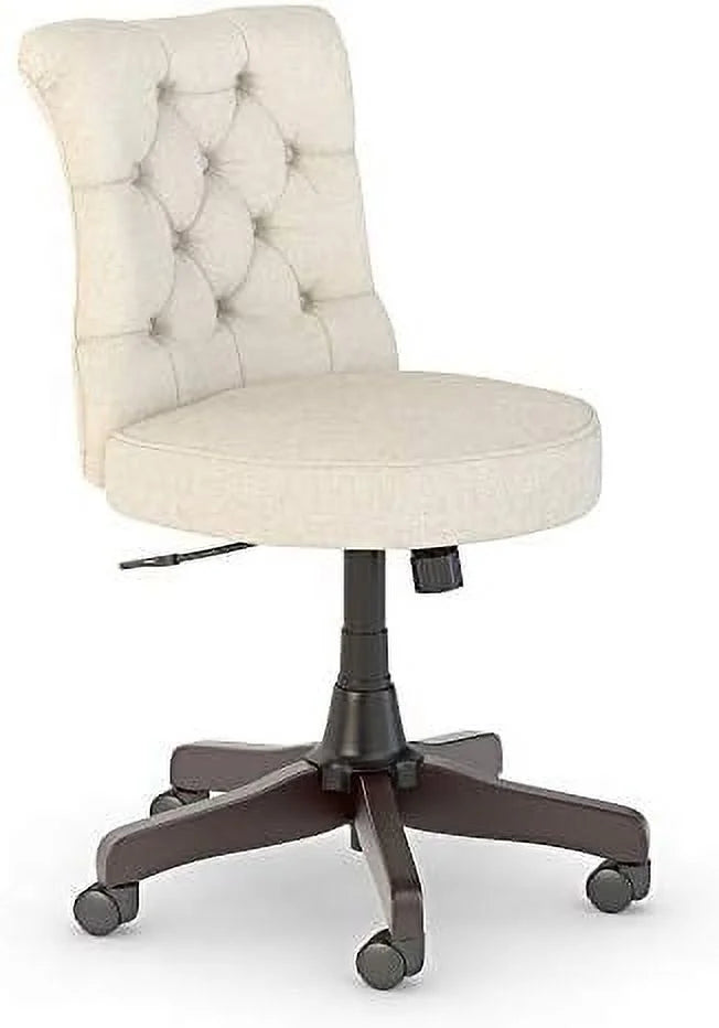 Light Gray Fabric Mid Back Tufted Office Chair O292944