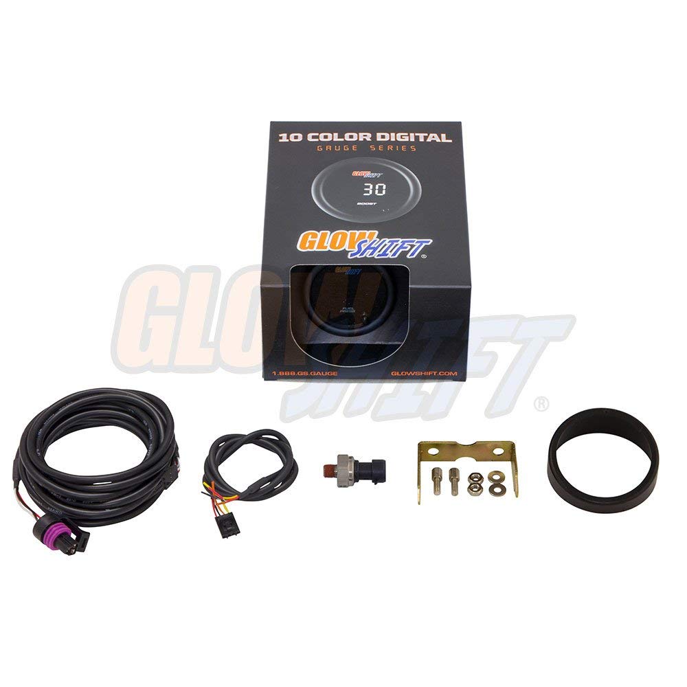 10 Color Digital 100 PSI Fuel Pressure Gauge Kit with Electronic Sensor N682
