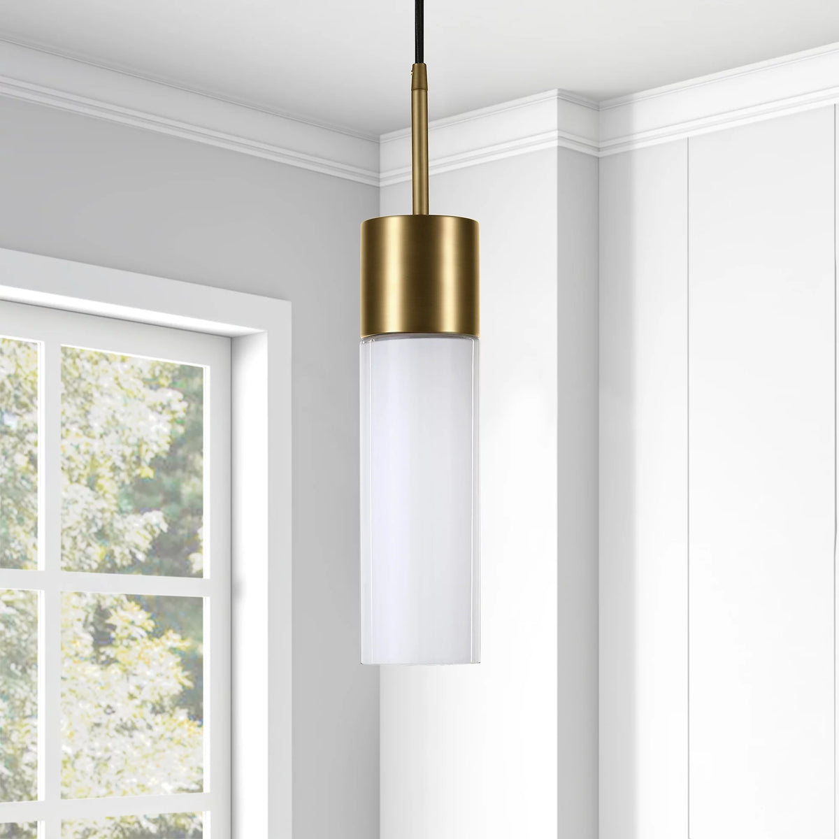 1-Light Pendant with Milk White Glass Shade E442169